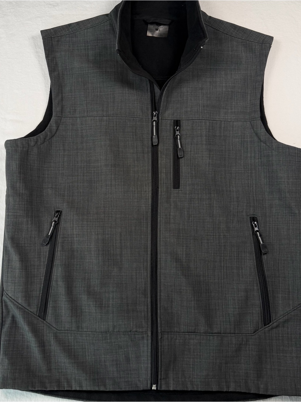 Roper Men’s XL Gray Softshell Fleece Lined Vest Full Zip Pockets Western outdoor